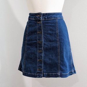 MUDD Denim Button Front Mini Skirt